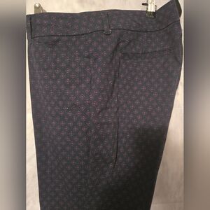 Faded Glory Navy and Pink Patterned Trousers